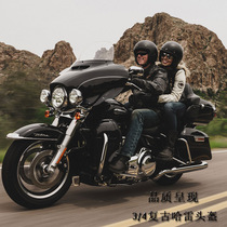 Couple dumb black prince cruiser motorcycle retro Harley helmet 3 4 pedal locomotive helmet men and women autumn and winter