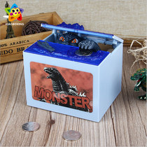Stealing money Godzilla cute dinosaur piggy bank creative boy boy boy with light sound effect personality electric piggy bank