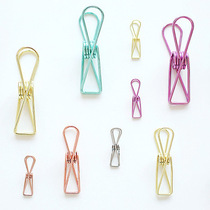 Creative metal color retro small fish clip Handbook utility tool Bill file classification storage clip long tail clip