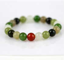 Hetian Jade Sheep fat jade Jasper ink jade Sugar jade Green and white jade combination bracelet
