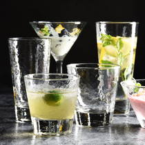 Plus a little music imported hammer eye pattern glass creative cold drink cup juice Cup home transparent beer cup drinking cup