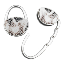 New oval patch leather hanging bag Hook Bag selected Handbags Folding hooks Desktop Cute Universal Hanging Bag