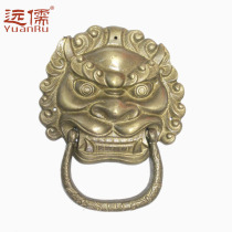  Yuanru copper sculpture Chinese antique door knocker Copper handle Beast head Big lion head Brass door handle Shop head YRH012