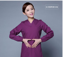 Nightingale men and women cotton V purple wash suit set long sleeve short sleeve purple brush hand clothing isolation gown surgery