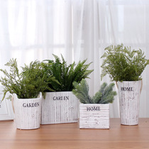 Creative striped ceramic vase Ceramic ornament Flower desk Dining table Small vase ornament Handicraft decoration