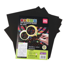 Del 3242 3244 scratch paper 8K 16K colorful scratch paper painting paper 10 sheets of bamboo pen per bag