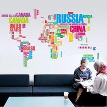 new home decoration wall stickers poster letter world map qu