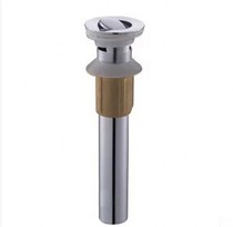 Full copper wash basin flap drainer with overflow hole Bouncing copper nut drainer Wash basin drainer