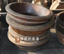 Audio wood pelvis basin wash basin wash basin folk nostalgia object Cultural Revolution old wooden basin collection