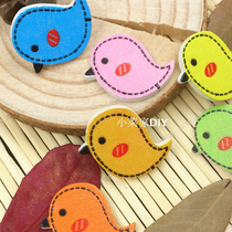 DIY hand painting making decorative materials Colorful bird wood button patch non-porous childrens baby clothing accessories