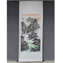 Famous pure hand painted landscape painting Landscape Painting aisle frescoed upright version Taishan by mountain hanging painting framed scroll Xuanguan Decorative Painting