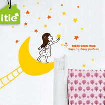 Itie love stickers wall stickers girl room childrens bedroom room cartoon character decoration-dream girl Series 3