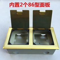 Rebo Full Copper Double Position 86 Type Open Ground Plug Pure Copper Ground Socket Buildable with 2-bit 86-type panel