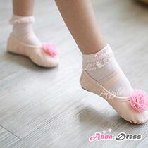 South Korea Imported Children Ballet Dancer Skirt Short Socks New Girl Baby Practice Elastic Pink Short Socks