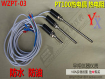 WZP-pt100 Ceramic Jinyun core temperature sensor WZP stainless steel probe type waterproof antirust thermal resistance