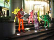 FRP figure sculpture modern laid-back figure theme sculpture resin art ornaments sculpture