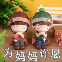 Ceramic Handicraft Three monks Cartoon Clay People Doll Creative Family Residence Decoration Swing Festival Small Gifts