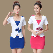 2021 new spring and summer short sleeve womens sauna foot bath technician work clothes hotel uniform flight attendant suit