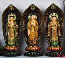 High-grade hand painted resin Buddha statue Western Three Saints Amitabha Guanyin Bodhisattva Bodhisattva to Bodhisattva