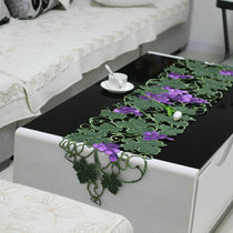 Pastoral table flag high-grade embroidery hollow fabric Fresh green beautiful tea table Dining table TV cabinet towel shoe cabinet cloth
