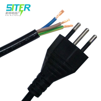 Export Italian three-round plug side-by-side single-head power cord Italian standard three-plug connection line 0 75 square Chile plug-in line