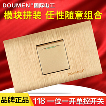 International electrician Type 118 switch socket panel wall power supply champagne gold brushed one position one open single control switch
