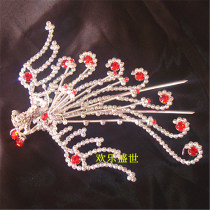 Drama opera head face Peking Opera Flower Dandan matchmaker headdress Hair accessories Multicolored wood diamonds Big lying Phoenix Partial Phoenix