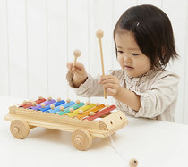 Trailer eight-tone piano Wooden knock piano Childrens educational percussion toy 1-3 years old baby