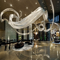 Custom Sales Department Lobby Engineering Creative Glass Hangings Hotel Hall Personality Decoration Hanging Decoration Aerial Hanging Lights