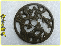 Antique bronze crafts anaerobic wins 3069 rare hollow fine