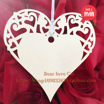 Personality Heart-shaped Blank Card Loving Shape Book Label Knot Wedding Celebration Table Card Wish Wall Wish Bless 50
