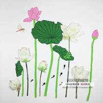 Kindergarten Decoration Classroom Environment Blackboard Newspaper Arrangement Foam Lotus Sticker Frog Combination Wall Sticker