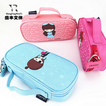 Meng Xiaoshih Handbag Pen Bag Korea Trend Creativity Large Capacity Coded Lock Pen Bag Female Canvas Pencil Case