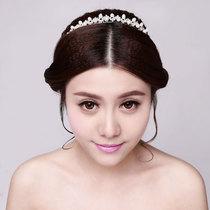 Clearance] Bride wedding dress accessories adult crown headdress Korean accessories imitation pearl hair comb 602