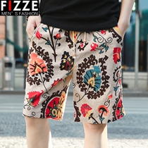 Summer casual shorts mens beach pants loose five-point pants Straight big pants summer pants large size tide 5 points