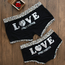 Modal sexy couple underwear seduction BAO WEN cartoon cute male Lady Boxer underwear set tide gift
