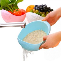 Kitchen Items Washing basket Drain Basket Naughty Miller Wash Rice Griddle Rice Basin Wash Fruit Basin Wash Basin Plastic Blue
