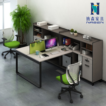 2 persons Finance table desk staff table and chairs Combined modern minimalist double furniture opposite staff station