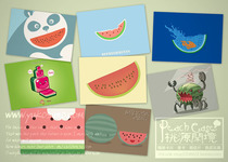 Panda Watermelon Summer Summer Taste Illustration Card Printing Postcard
