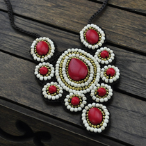 Original Boutique Handmade Ethnic Turquoise Copper Ball Copper Bell Big Brand Necklace Sweater Chain V8fcGgupM5