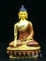 Tibetan Buddhism Sakyamuni 1 ruler bronze statue of Buddha main pure bronze semi-lau Kim Myung Myong Buddha High imitation Nepal Buddhist Supplies
