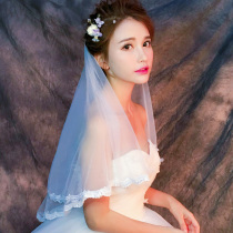 Bride veil Korean lace veil long soft wedding veil new tailing Korean headdress White Women