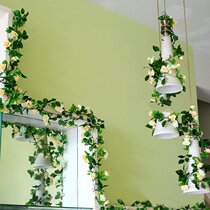 Object decoration air-conditioning pipe to block indoor heating pipe simulation rose rattan fake leaves vine fake flower plastic