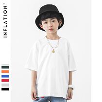 Large size Childrens Day performance candy color fashion half-sleeve T-shirt for boys and girls hip-hop loose street dance T-shirt t