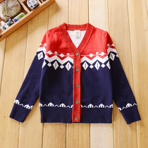 Foreign trade brand childrens jacket boys new two-color autumn and winter cardigan wear wild casual sweater outside