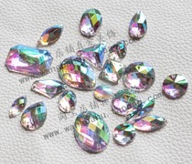 Hand stitched Taiwan acrylic drill white AB color drill oval horse eye Square round water drop DIY clothes decoration drill