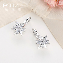 Earrings 925 sterling silver earrings women earrings big temperament advanced sense Net red snowflake earrings 202021 New Tide