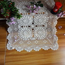 Handmade handrail towel Crochet tablecloth woven cotton thread Hollow placemat Pastoral style cover towel three-dimensional flower sofa cushion