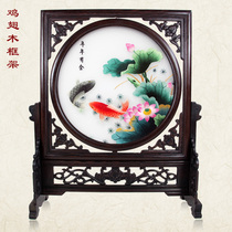 Yue embroidery More than a year fish decorative painting double-sided embroidery ornaments Pure hand embroidery crafts characteristic souvenir gifts