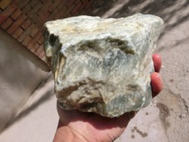 151040 jade raw material bare stone natural raw stone Qinghai Kunlun Jade Mountain material green and white jade 3 75kg